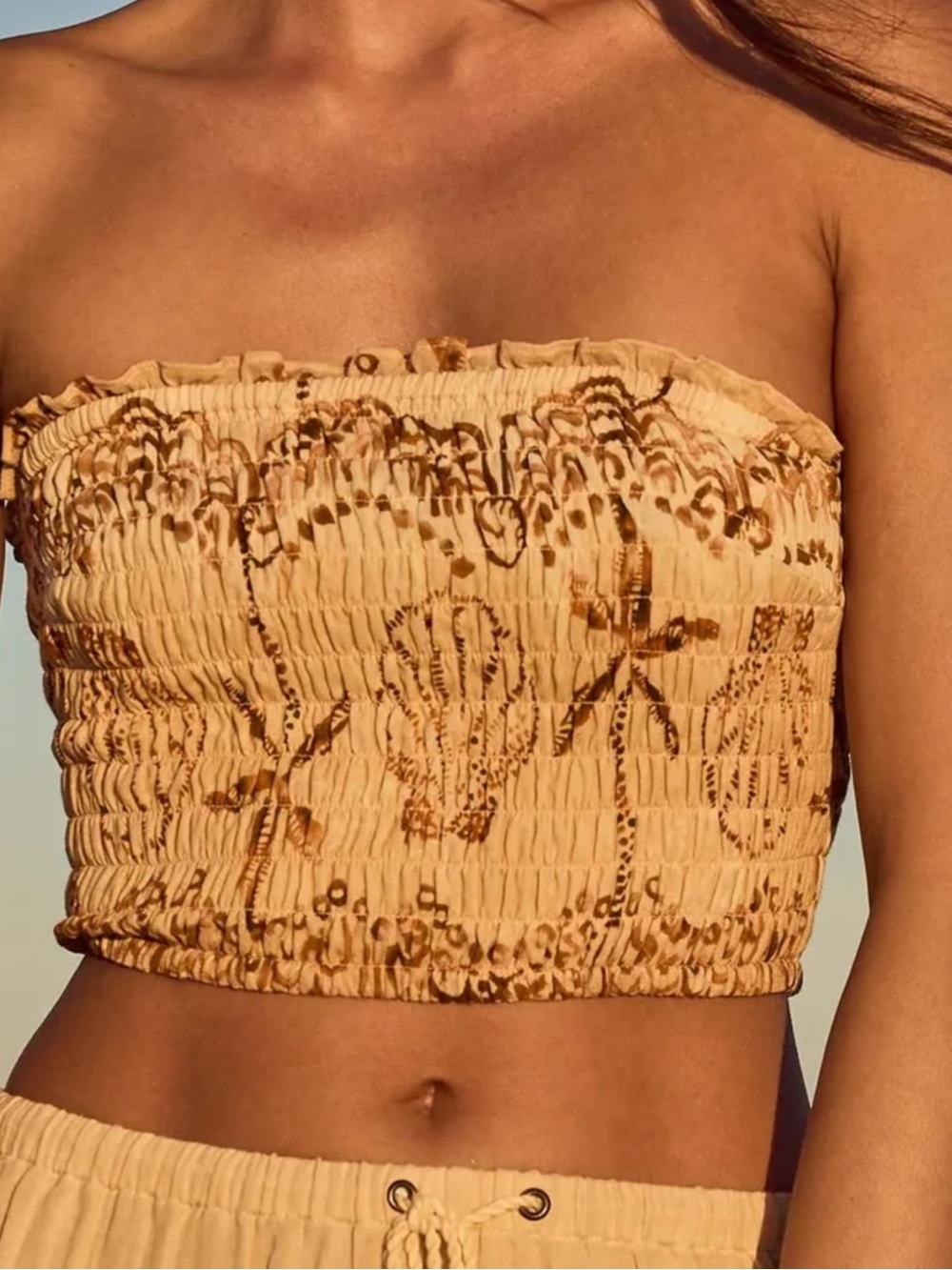 Spell NWT Mermaid Cove Bandeau Tan and Brown.